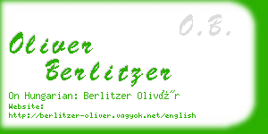 oliver berlitzer business card